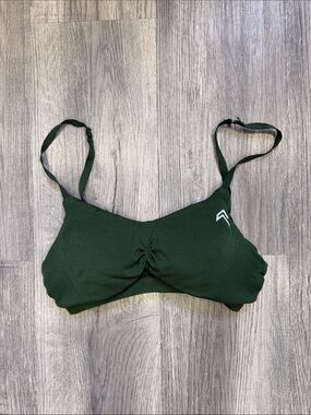 Oner Active Dark Green Adjustable-Strap Sports Bralette